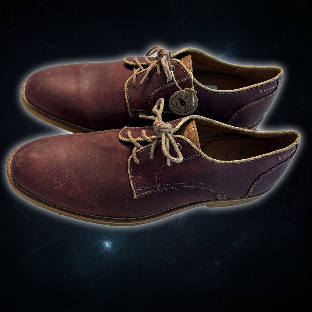 J&M 1850 Sheepskin Burgundy Leather Crepe Outsole Men's Oxford Shoes Size 13M